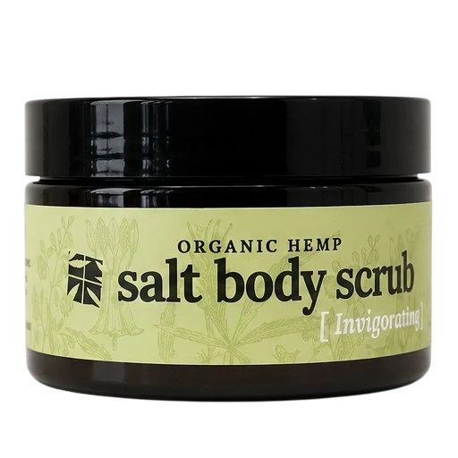 Organic Hemp Salt Body Scrub 250g side view