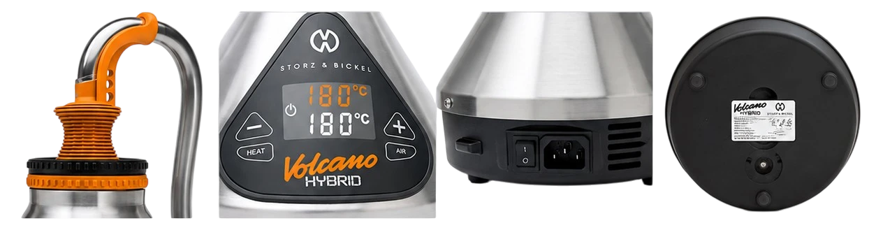 STORZ & BICKEL VOLCANO HYBRID controls tube connection and power details